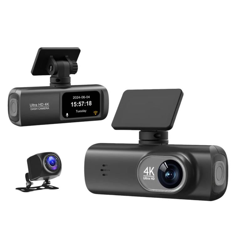 4K Dual Recording WiFi Smartphone Connected Car Dash Cam, Front+Rear, Front+Rear+GPS Track, Front+Inside, Front+Inside+GPS Track