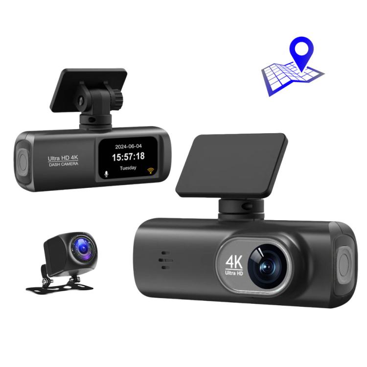 4K Dual Recording WiFi Smartphone Connected Car Dash Cam, Front+Rear, Front+Rear+GPS Track, Front+Inside, Front+Inside+GPS Track