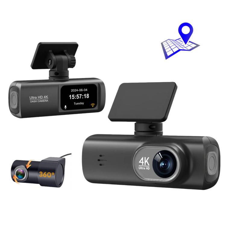 4K Dual Recording WiFi Smartphone Connected Car Dash Cam, Front+Rear, Front+Rear+GPS Track, Front+Inside, Front+Inside+GPS Track