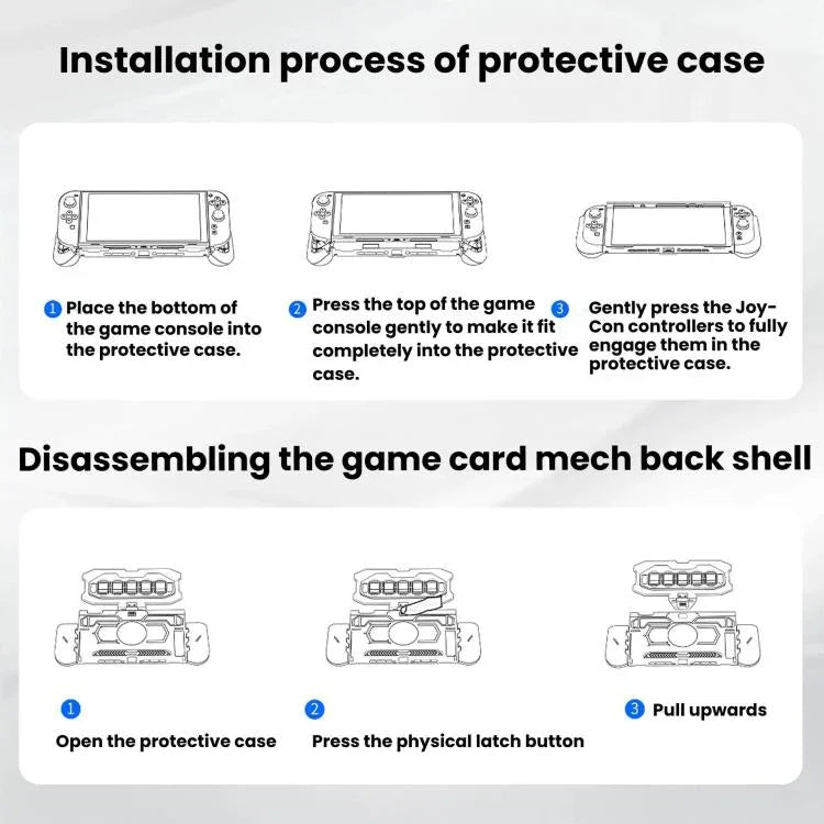 For Nintendo Switch 2 STARTRC GAMES Mech Protective Case Machine Removable Game Card Storage Back Case, Mech Protective Case