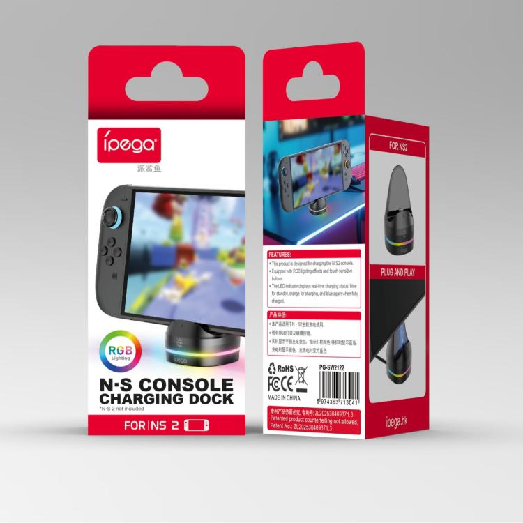 For Nintendo Switch 2 Console ipega Dock Charger with RGB Lighting Effects, ipega