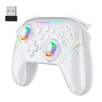 JYS NS2286 RGB Wireless Controller for Switch and PC Hall Sensor Joystick with Linear Triggers, White, Black, With USB Receiver White, With USB Receiver Black
