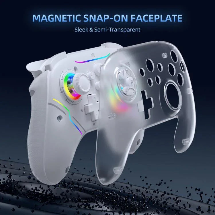 JYS NS2286 RGB Wireless Controller for Switch and PC Hall Sensor Joystick with Linear Triggers, White, Black, With USB Receiver White, With USB Receiver Black