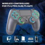 Wireless Bluetooth Controller for PS4/PS4 Pro/PS4 Slim/PS3/PC with Hall Effect Joysticks, RGB Lighting & 3.5mm Headphone Jack, Only Controller, Controller+Charge Dock