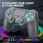 Wireless Bluetooth Controller for PS4/PS4 Pro/PS4 Slim/PS3/PC with Hall Effect Joysticks, RGB Lighting & 3.5mm Headphone Jack, Only Controller, Controller+Charge Dock