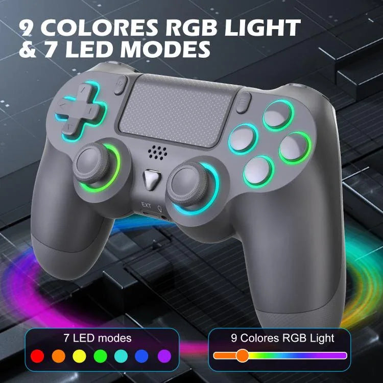 Wireless Bluetooth Controller for PS4/PS4 Pro/PS4 Slim/PS3/PC with Hall Effect Joysticks, RGB Lighting & 3.5mm Headphone Jack, Only Controller, Controller+Charge Dock