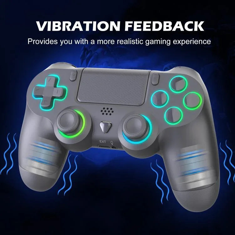 Wireless Bluetooth Controller for PS4/PS4 Pro/PS4 Slim/PS3/PC with Hall Effect Joysticks, RGB Lighting & 3.5mm Headphone Jack, Only Controller, Controller+Charge Dock