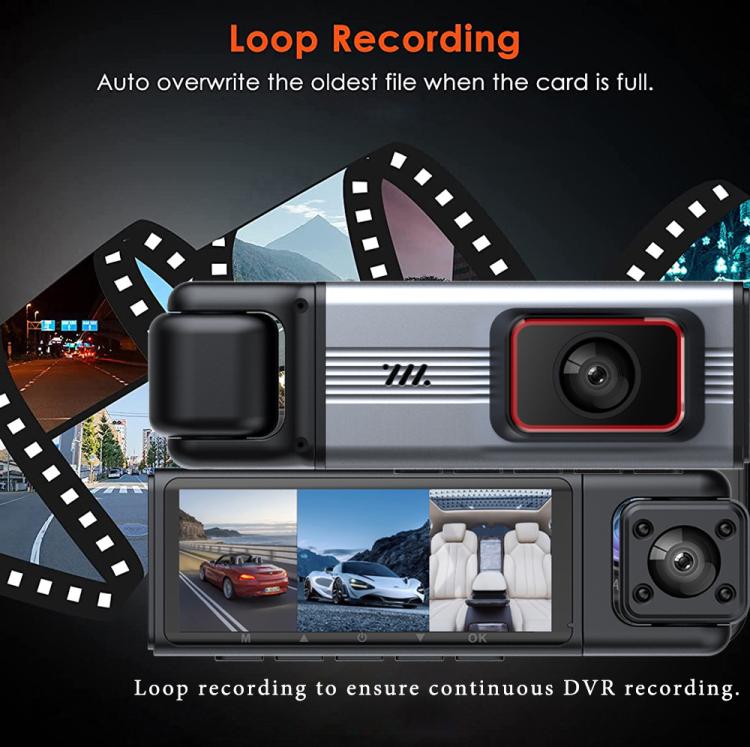 3.16-inch HD 1080P Infrared Night Vision Car DVR, Front + Interior (No Wi-Fi), Front + Interior + Rear (No Wi-Fi), Front + Interior + Wi-Fi Connectivity, Front + Interior + Rear + Wi-Fi Connectivity