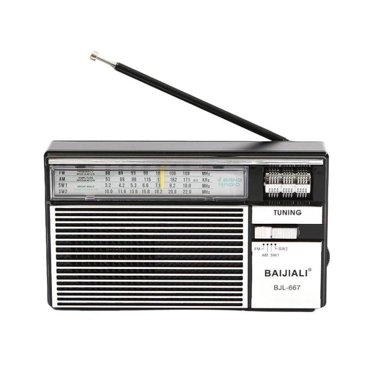 راديو متعدد النطاقات FM AM SW محمول مع مقبض مستقل BAIJIALI BJL-667، BAIJIALI BJL-667