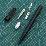 14pcs /Set Rubber Stamp Paper Cutting Carving Knife DIY Fruit Carving Knife, Pink, Black, Green