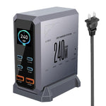 4 Type-C+2 USB Multi-Port 240W Dynamic Display Gallium Nitride Charger, AU Plug, US Plug, EU Plug, UK Plug
