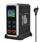 4 Type-C+2 USB Multi-Port 240W Dynamic Display Gallium Nitride Charger, AU Plug, US Plug, EU Plug, UK Plug