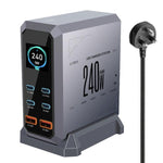 4 Type-C+2 USB Multi-Port 240W Dynamic Display Gallium Nitride Charger, AU Plug, US Plug, EU Plug, UK Plug