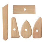 Pottery Clay Carving Art Soft Pottery Wooden Tools Handmade DIY Wooden Skeleton Knife, 5pcs /Pack Wooden Tools