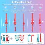 STARTRC GAMES Gamepad Sport Set Fencing Tennis Racket Racing Steering Wheel, For Nintendo Switch 2 14 In 1