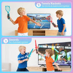 STARTRC GAMES Gamepad Sport Set Fencing Tennis Racket Racing Steering Wheel, For Nintendo Switch 2 14 In 1