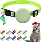For AirTag 2nd Gen / AirTag 1st Gen Waterproof  Silicone Holder Cat Collar With Safety Breakaway Buckle And Fish & Bell Pendant