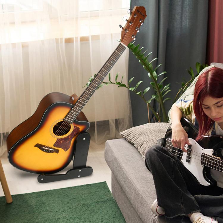 Wooden Vertical Guitar Stand for 39-41 Inch Electric, Acoustic, and Classical Guitars Storage and Display Holder