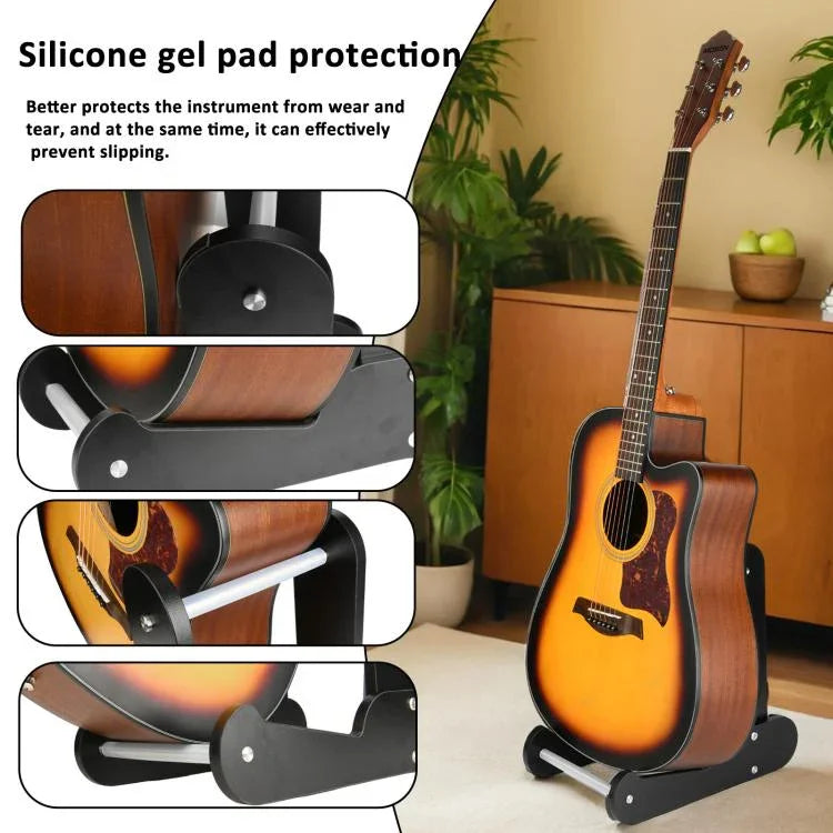 Wooden Vertical Guitar Stand for 39-41 Inch Electric, Acoustic, and Classical Guitars Storage and Display Holder