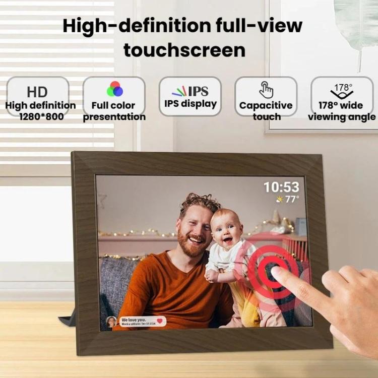 MSR-F1004 Cadre photo intelligent en nuage de 10,1 pouces avec WiFi et rotation automatique, écran tactile IPS HD, prise US, prise EU