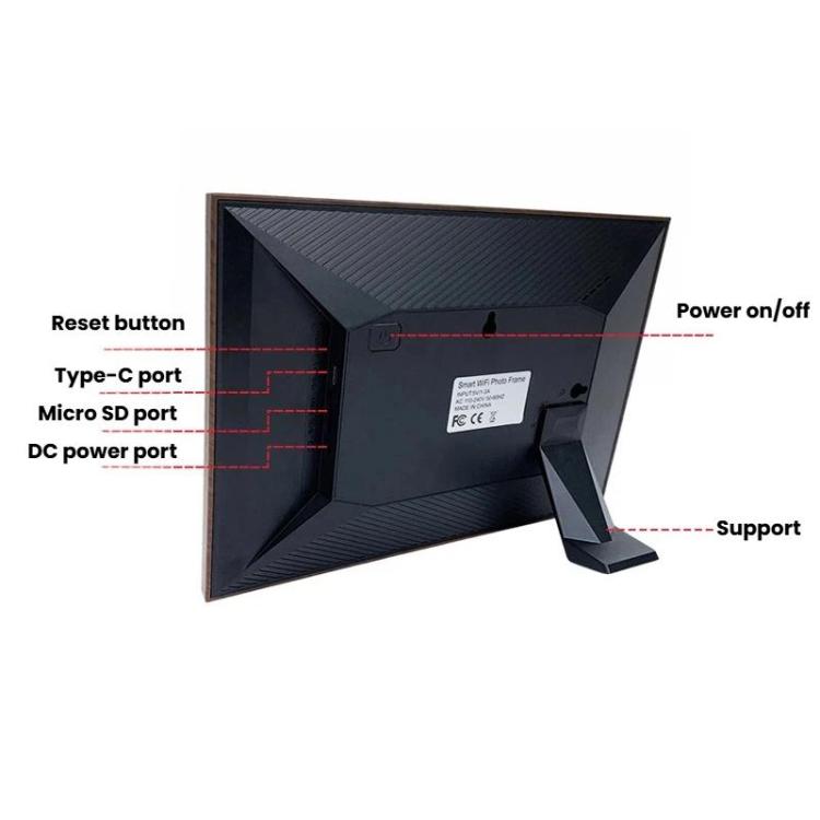 MSR-F1004 Cadre photo intelligent en nuage de 10,1 pouces avec WiFi et rotation automatique, écran tactile IPS HD, prise US, prise EU