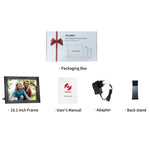 MSR-F1004 Cadre photo intelligent en nuage de 10,1 pouces avec WiFi et rotation automatique, écran tactile IPS HD, prise US, prise EU