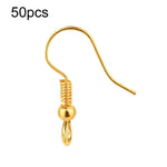 50pcs Stainless Steel Ear Stud & Earring Hooks DIY Jewelry Accessories, Steel Straight Bar, Gold Straight Bar, Steel Cross, Gold Cross