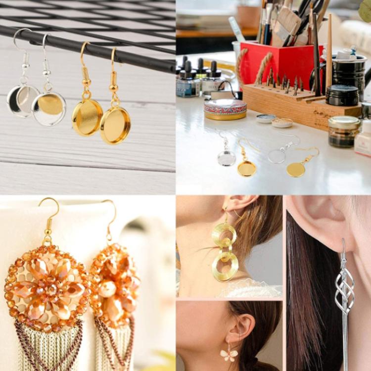 50pcs Stainless Steel Ear Stud & Earring Hooks DIY Jewelry Accessories, Steel Straight Bar, Gold Straight Bar, Steel Cross, Gold Cross