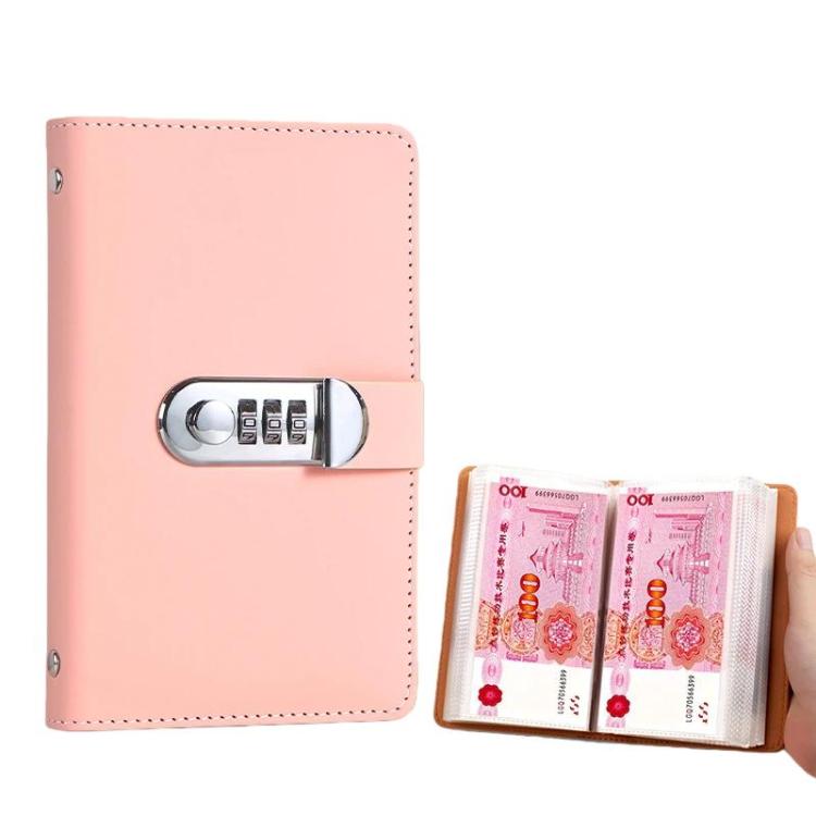 A6 Password Lock Cash Book 50-Page Large Capacity Waterproof Commemorative Banknote Album