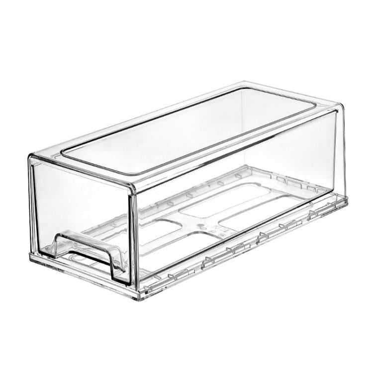 Transparent Thickened Storage Box Stackable Drawer-Style Desktop Organizer, Small, Large, Extra Large