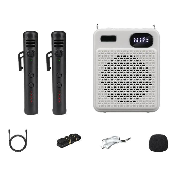 DIYO-1125 Multifunctional Outdoor High-Volume Microphone With Battery Display Teacher Classroom Voice Amplifier, Wireless Single Mic White, Wireless Single Mic Black, Wireless Single Headwear White, Wireless Single Headwear Black, Wireless Dual Mic Whi...