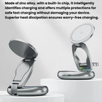 15W 3 In 1 Magnetic Wireless Charger With LED Colorful Lights Rotatable Desktop Charging Stand
