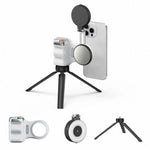 TELESIN Magnetic Phone Mounting Aid Photography Handle Remote Control Assistant, White Camera Grip+Silver Fill Light, White Camera Grip+Tripod+Silver Fill Light, White Camera Grip+White Fill Light, White Camera Grip+Tripod+White Fill Light             ...