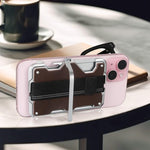 For AirTag 2nd Gen / AirTag 1st Gen Magnetic Metal Card Holder with Phone Stand, RFID Blocking, Elastic Wrist Strap