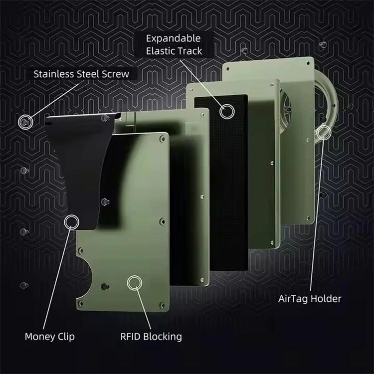 For AirTag 2nd Gen / AirTag 1st Gen Metal Card Holder RFID Blocking Wallet