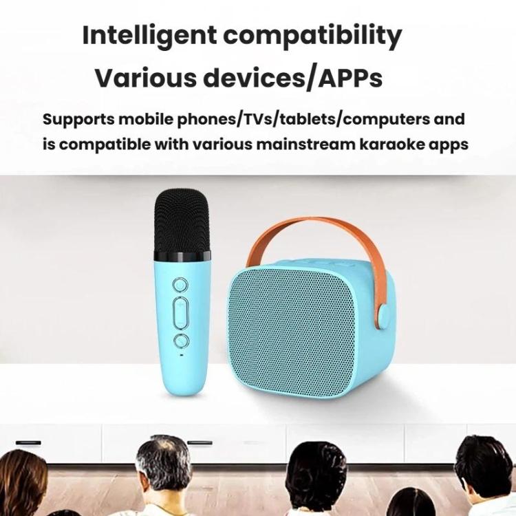 Portable Bluetooth Speaker With Detachable Microphone Kids Family Karaoke Set, Sky Blue Dual Mic, Pink Dual Mic, White Dual Mic, Sky Blue Single Mic, Pink Single Mic, White Single Mic