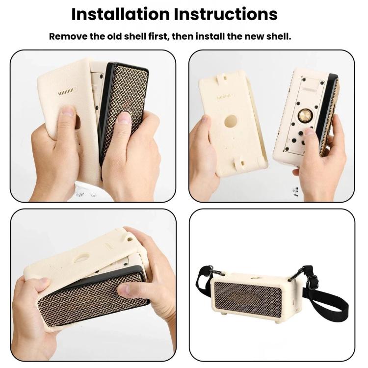 For Marshall Emberton III Case Silicone Protective Cover Portable Replacement Shell with Adjustable Shoulder Strap