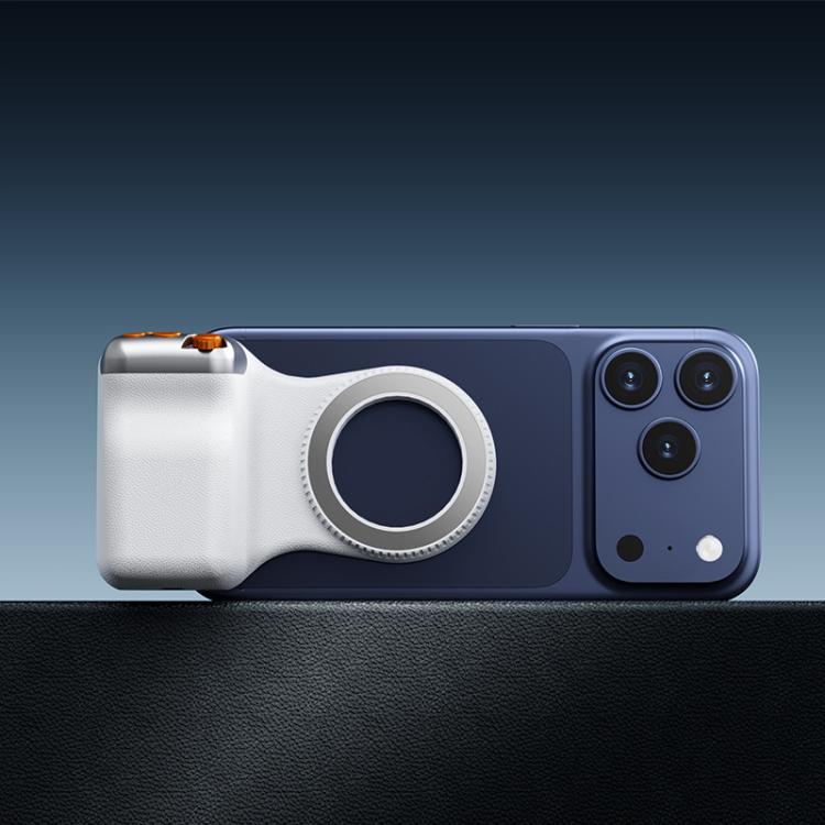 Magnetic Mount Camera Assistant Wireless Bluetooth Remote Zoom Photo Handheld Stabilizer, White Without Light