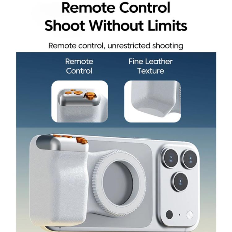 Magnetic Mount Camera Assistant Wireless Bluetooth Remote Zoom Photo Handheld Stabilizer, White Without Light