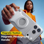 Magnetic Mount Camera Assistant Wireless Bluetooth Remote Zoom Photo Handheld Stabilizer, White Without Light