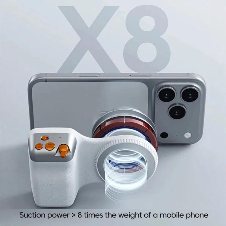 Magnetic Mount Camera Assistant Wireless Bluetooth Remote Zoom Photo Handheld Stabilizer, White Without Light