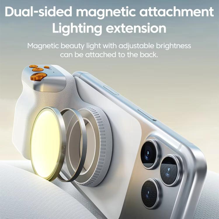 Magnetic Mount Camera Assistant Wireless Bluetooth Remote Zoom Photo Handheld Stabilizer, White Without Light