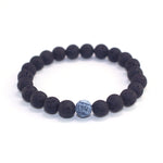 2PCS/Set Couples Jewelry Classic Distance Black Lava Beaded Bracelet Bangle