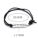 Never Give Up Bracelets Simple Leather Velvet Letter Persistence Bracelet