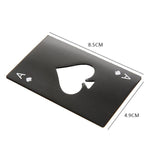 2 PCS Stainless Steel Bottle Beer Opener Poker Playing Card Spades Soda Bottle Cap Opener