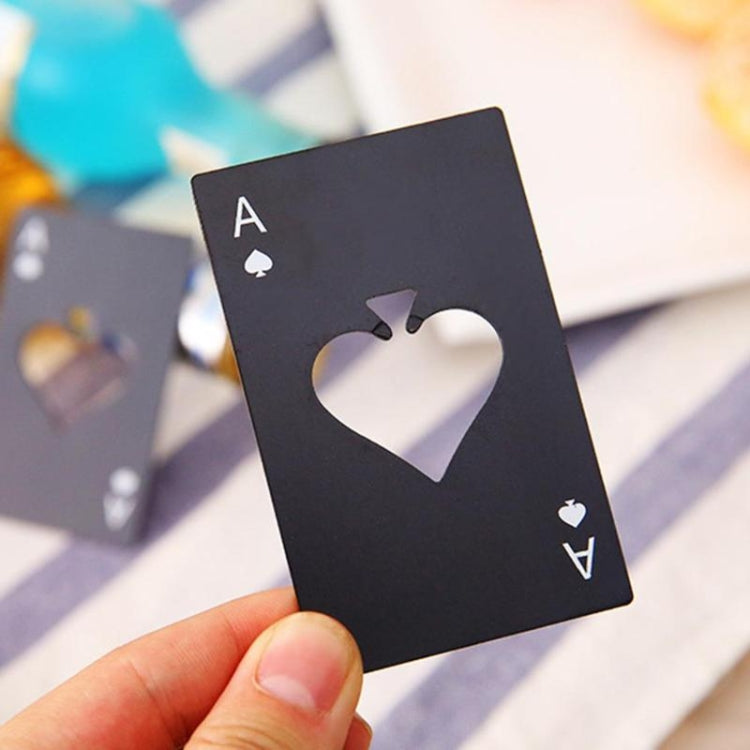 2 PCS Stainless Steel Bottle Beer Opener Poker Playing Card Spades Soda Bottle Cap Opener