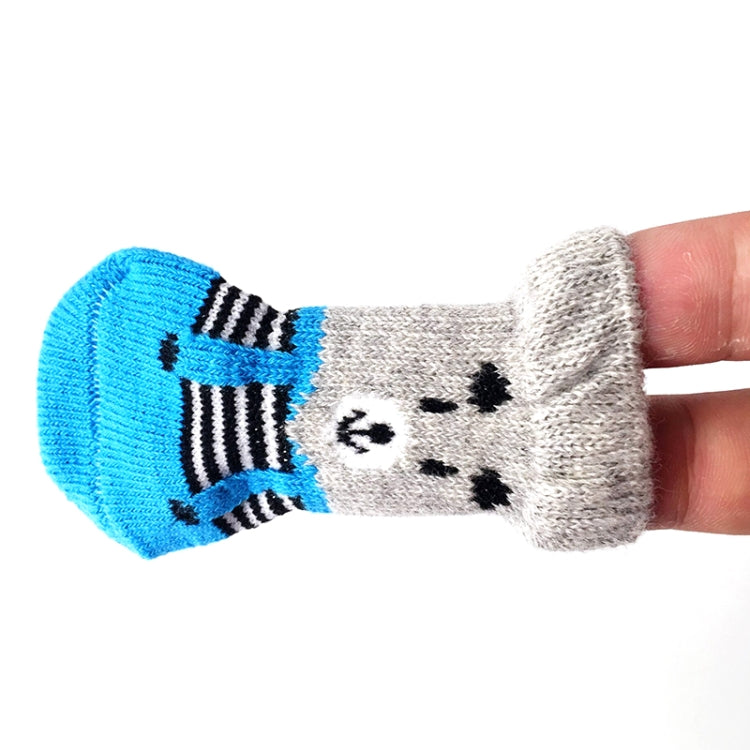 4pcs /Set Cute Puppy Dogs Pet Knitted Anti-slip Socks, S, M, L