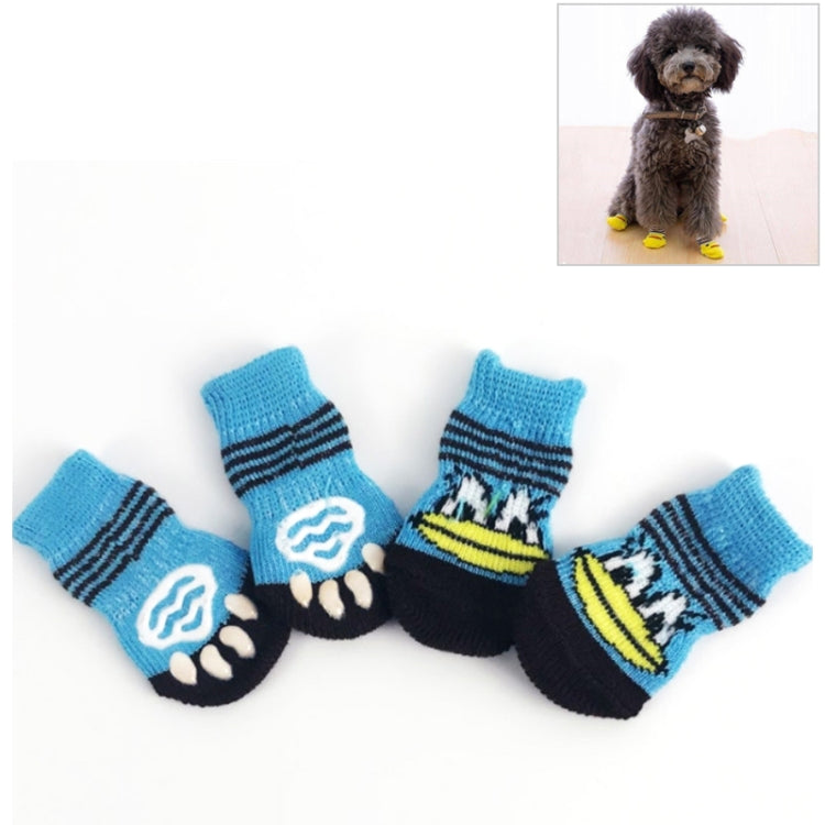 4pcs /Set Cute Puppy Dogs Pet Knitted Anti-slip Socks, S, M, L
