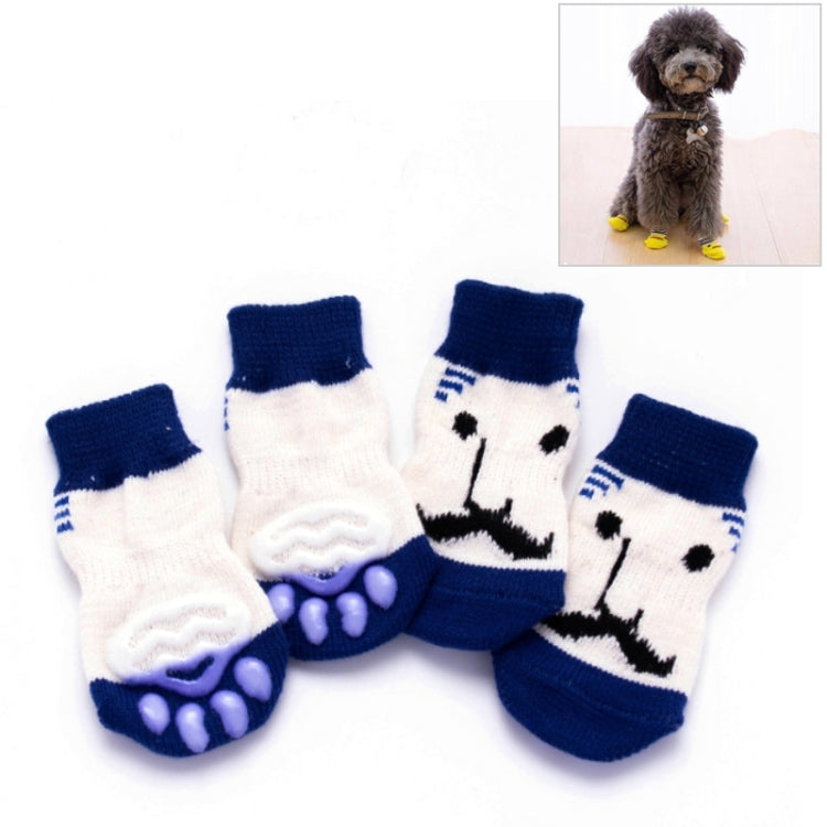 4pcs /Set Cute Puppy Dogs Pet Knitted Anti-slip Socks, S, M, L