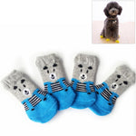 4pcs /Set Cute Puppy Dogs Pet Knitted Anti-slip Socks, S, M, L